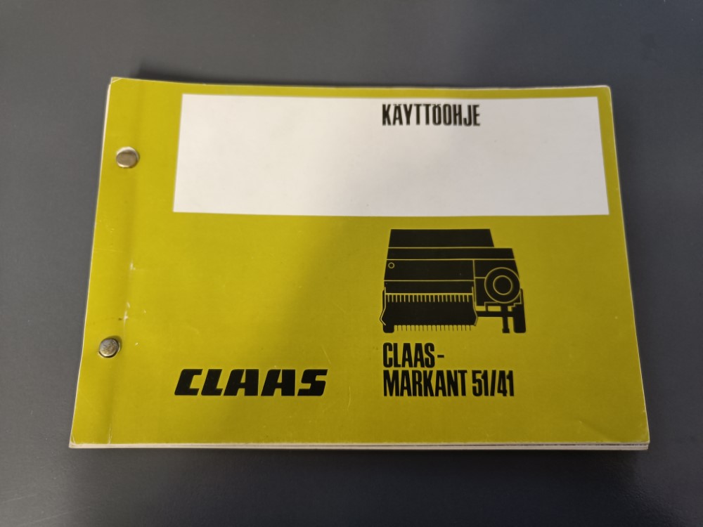 Claas Markant 51/41 paalaimen / Käyttöohje (kiitettävä kunto)