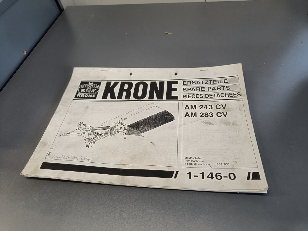 Krone AM 243 CV, AM 283 CV / Lautasmurskaimen varaosaluettelo