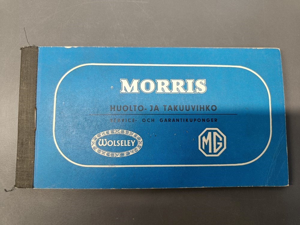 Morris huolto ja takuuvihko / Täytetty
