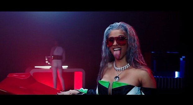 Cardi B's Blue Hair and Versace Outfit in "Motorsport" Music Video - wide 3