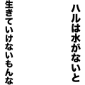 ハルは水が無いと生きていけないもんな