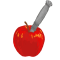 ナイフが刺さったリンゴ