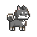 黒柴犬　ドット