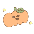 ハロウィンかぼちゃ🎃オレンジ☆付きタイプ