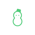 雪だるま 緑 単色