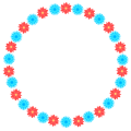 赤と青のお花