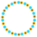 青と黄色のお花