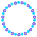青と紫のお花