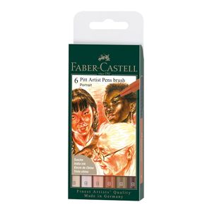 Image du produit Stylo feutre Pitt Artist Pen Coul.Portrait 6/ens pointe pinceau