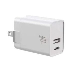 Chargeur Mural double LAX USB-C USB-A 20W - Blanc - Coop Zone