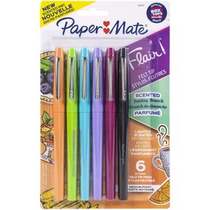 PaperMate - Stylos-feutres Flair, 0.7mm, couleurs variées, paquet de 12