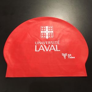 Image du produit Casque de bain latex rouge logo UL blanc 2 côtés