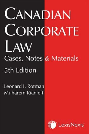Image du produit Canadian Corporate Law : Cases, Notes & Materials (5th Edition)