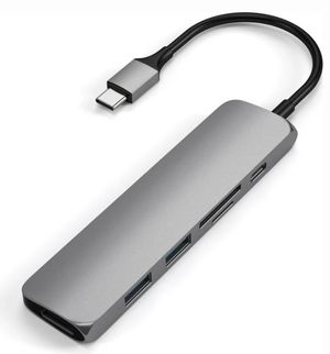 Image du produit Adaptateur USB-C SATECHI Pro 2xUSB SD HDMI 4K (30HZ) Alu