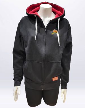 Image du produit Chandail Kangourou zip long noir Rouge et Or xx-large