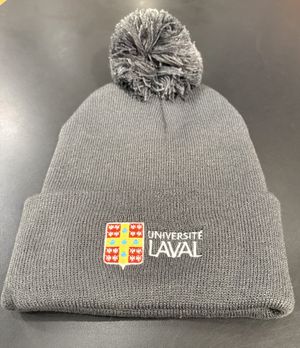 Image du produit Tuque pompom C1202 gris métal logo Université Laval