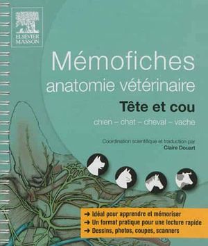 Image du produit Mémofiches anatomie vétérinaire: tête et cou: chien, chat,...