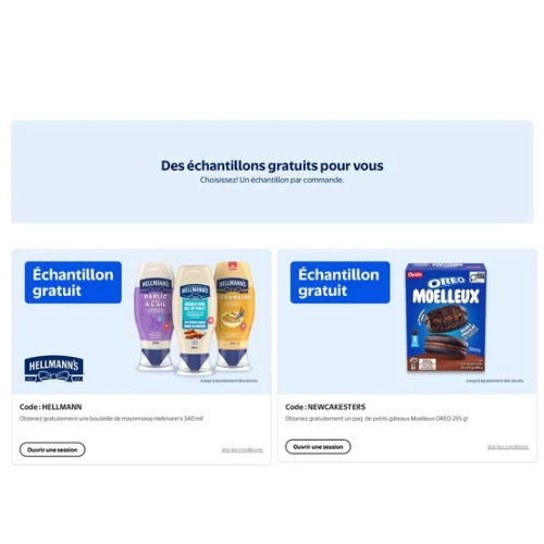 5 000 échantillons gratuits OREO et Hellmann’s chez Walmart