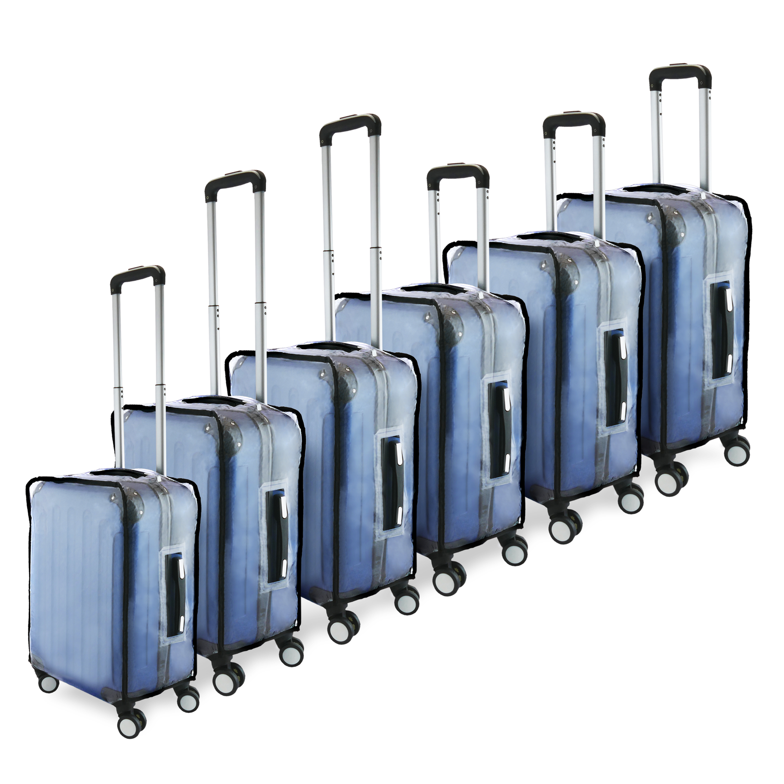 1 funda protectora de poliéster para equipaje de viaje, funda elástica  lavable para maleta, funda de equipaje para equipaje de 19 a 21 pulgadas,  azul