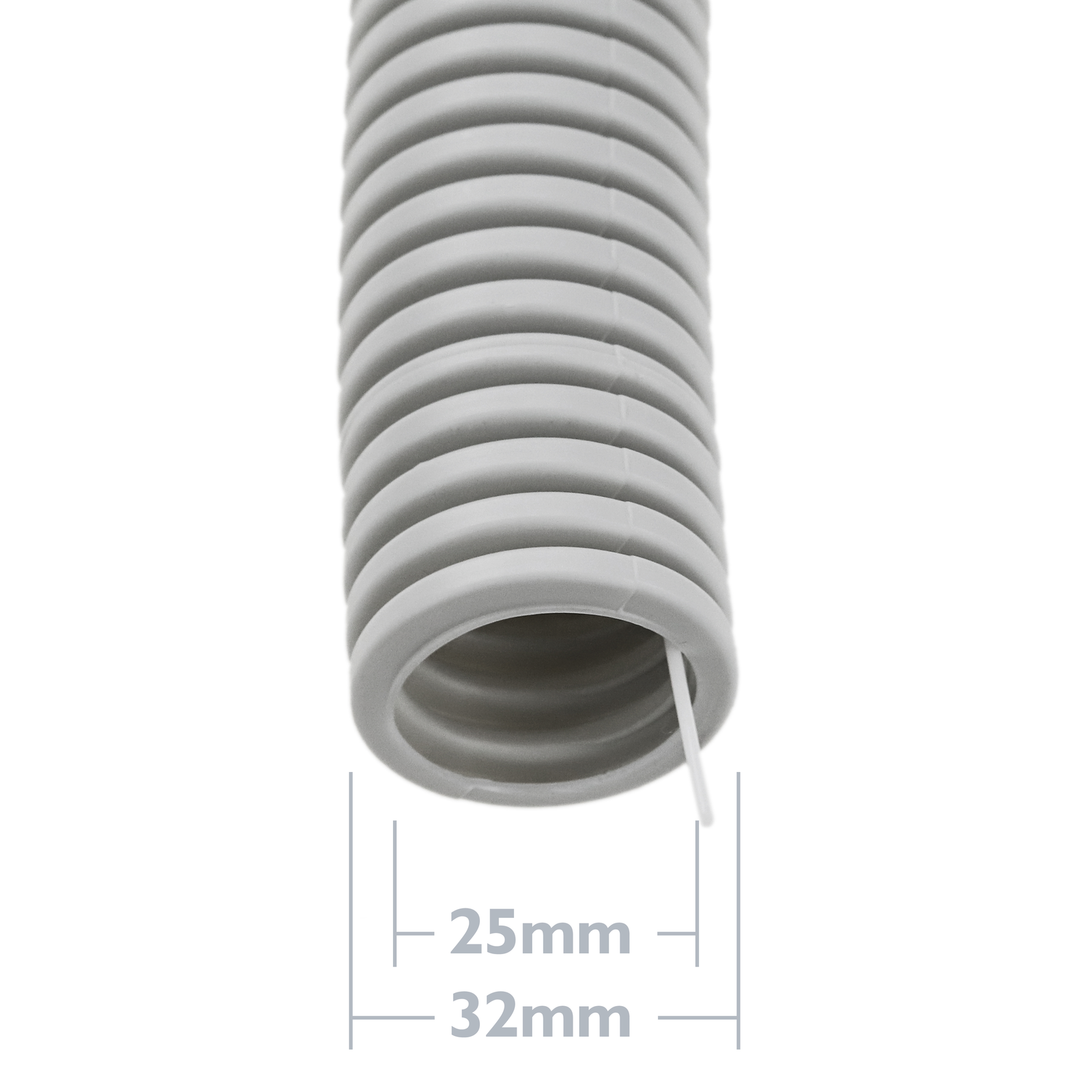 Tubo corrugado gris 32mm 50m (1 rollo)