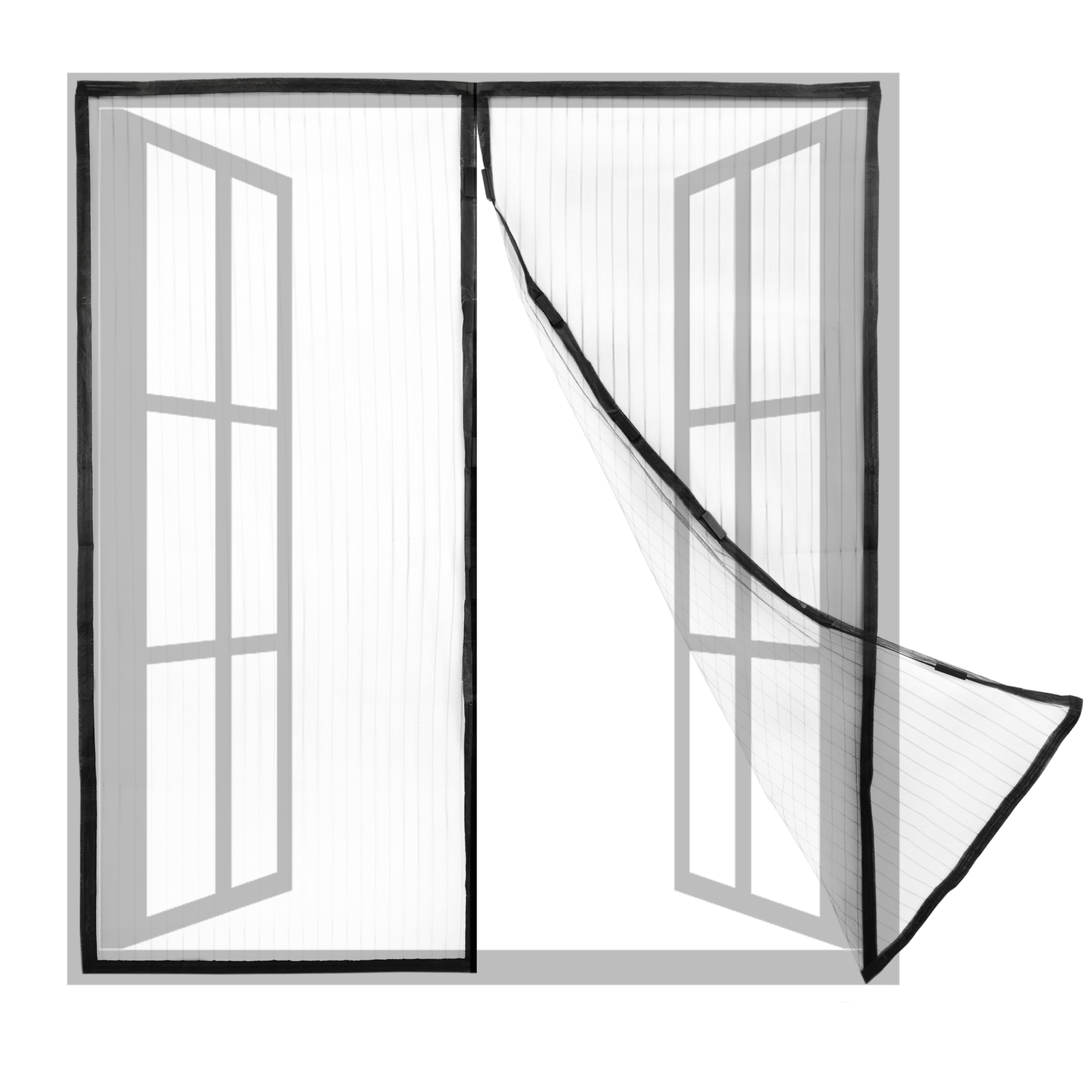 Fly Screens for Windows 110x160cm Black Insect Net Mesh Screen  Window,Magnetic Top-to-Bottom Seal Snaps Shuts Automatically for Anti  Mosquito or Anti Pest : : Tools & Home Improvement