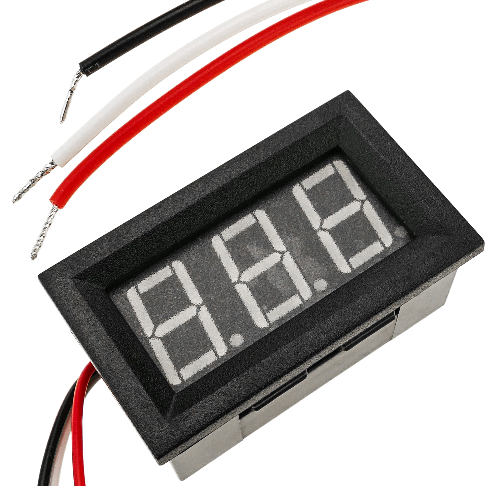 LCD 3-digit display in green and with 0-100VDC voltmeter with frame -  Cablematic