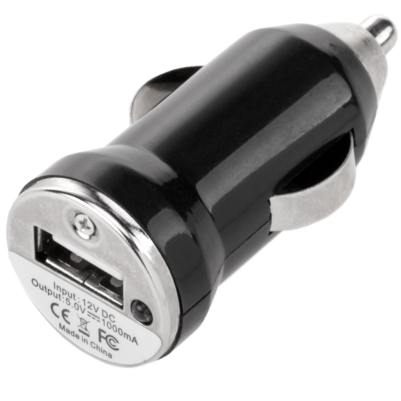Car cigarette lighter charger. 12/24 VDC power supply with USB type A 1A  port Cablematic
