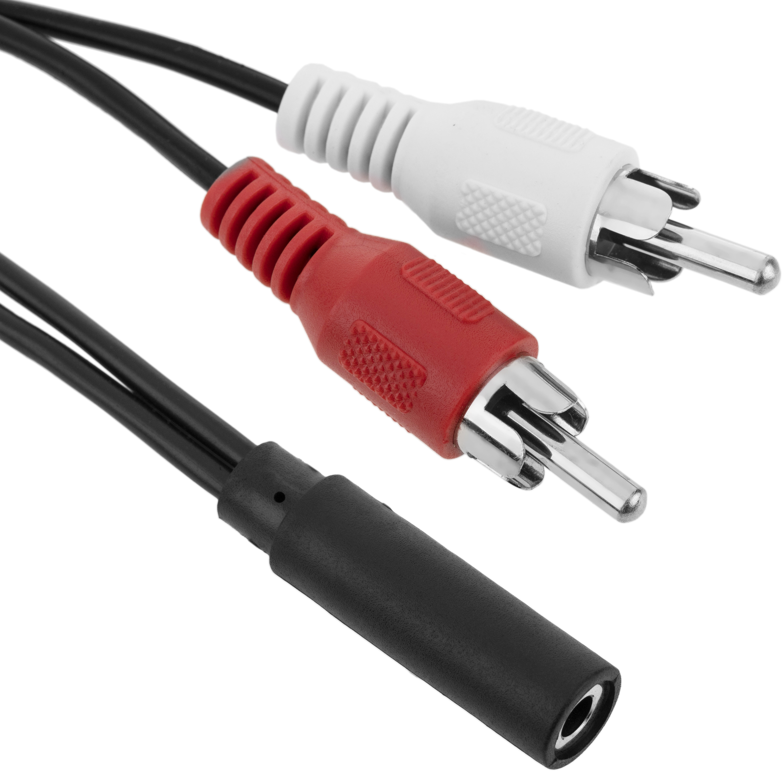 Adaptateur stéréo audio (Jack 3,5 mm-H-/ 2 x RCA-M) 10cm - Cablematic