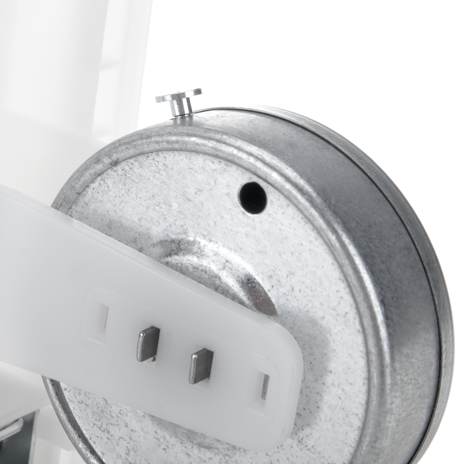 Recogedor de plástico eléctrico para persianas con cinta de 1.4 a 2.3 cm de  23 cm color blanco Schellenberg - Cablematic