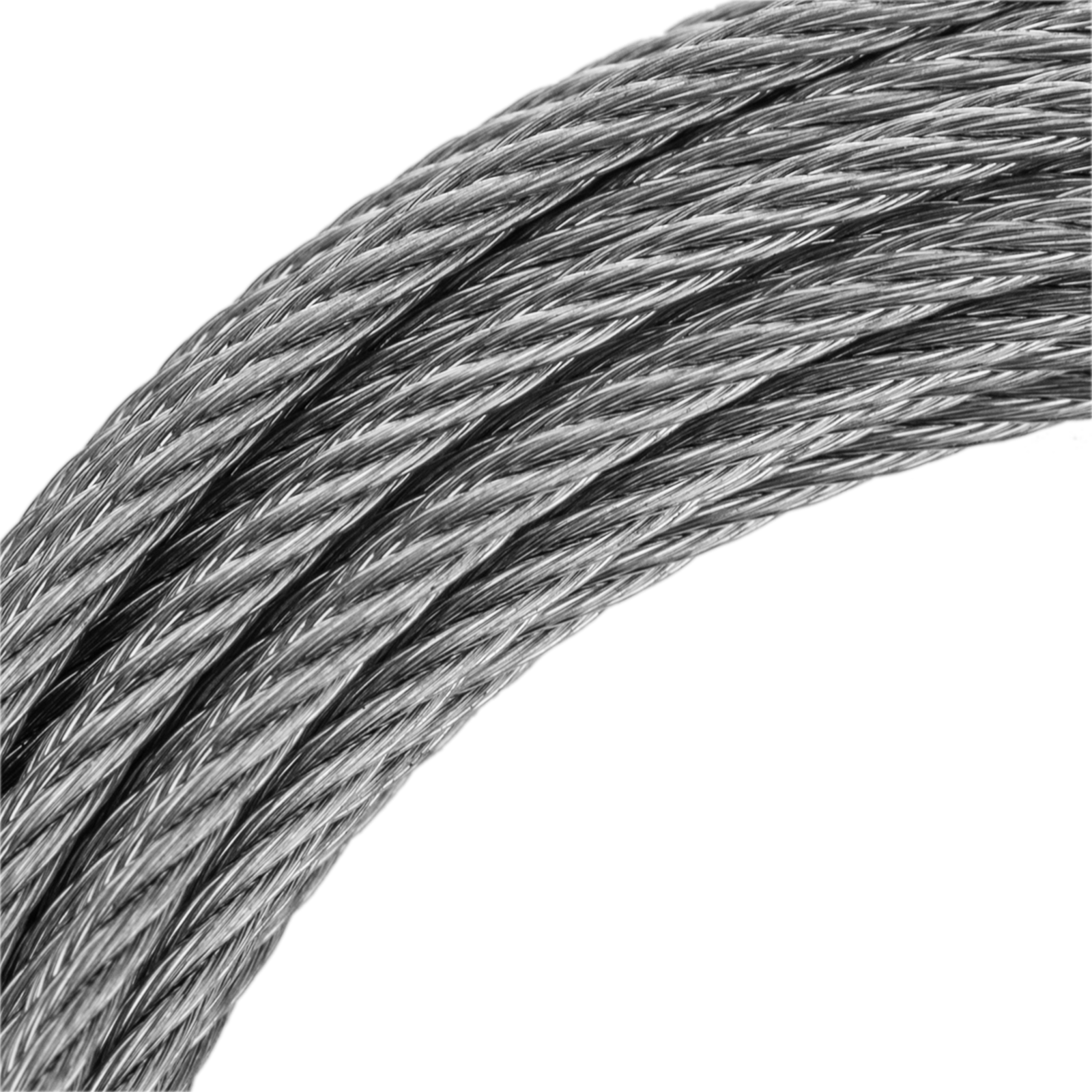 Câble en acier inoxydable 7x7 de 6 mm. Bobine de 10 m. PVC noir - Cablematic