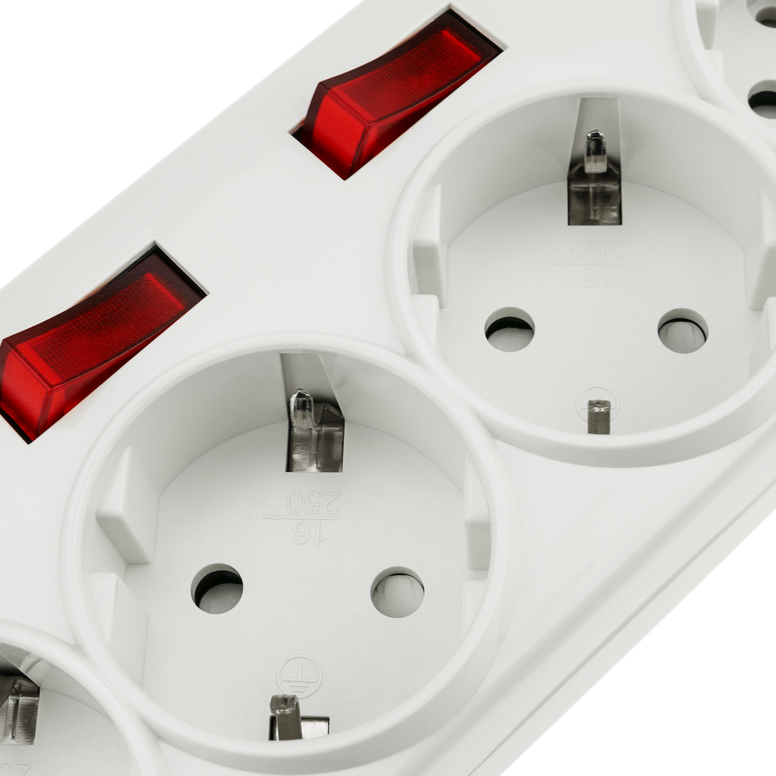 Regleta de 3 enchufes Schuko con interruptor de Lanberg color blanco 1.5m  PS1-03E-0150-W - Cablematic