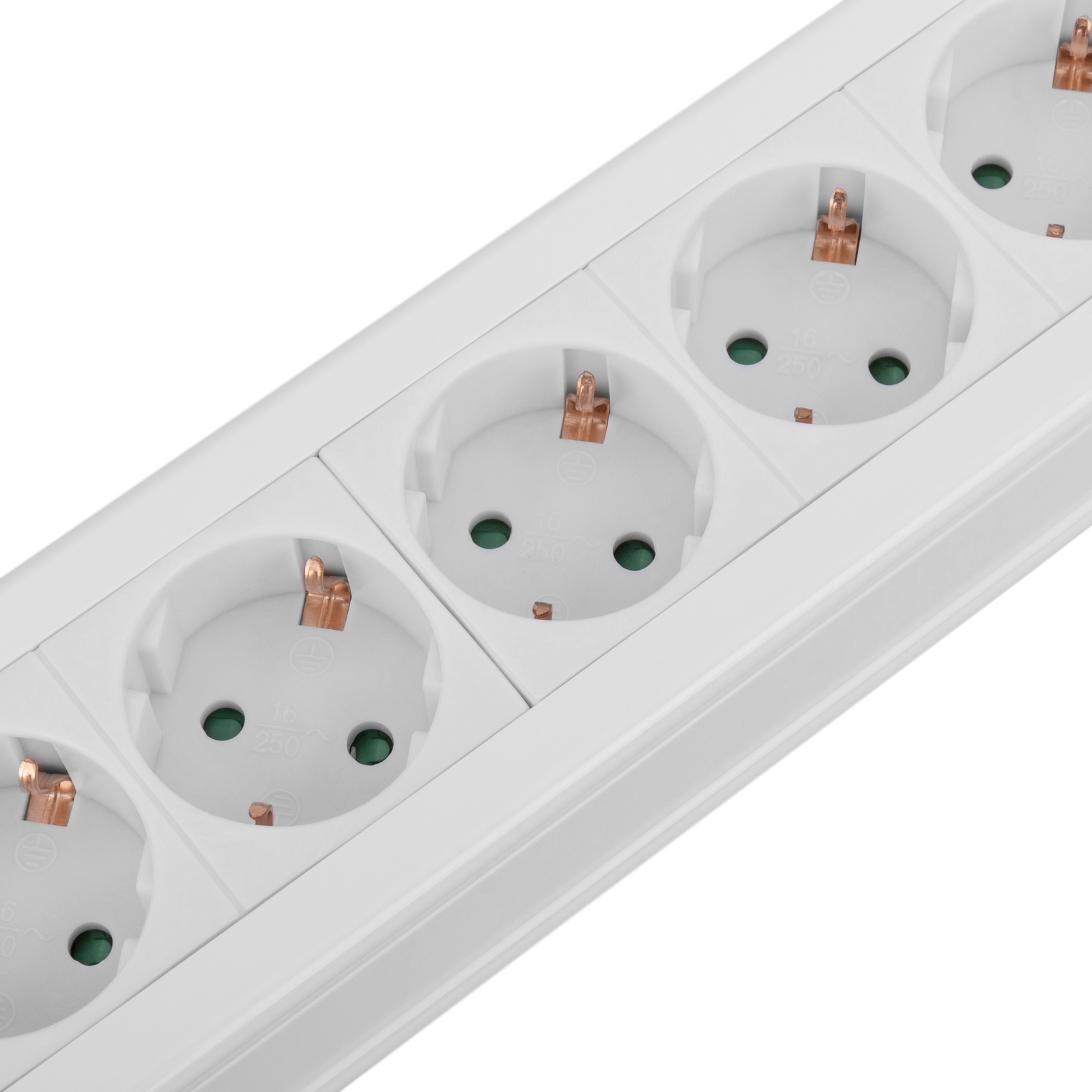 Regleta de 5 enchufes Schuko con interruptor de Lanberg color blanco 3m  PS1-05E-0300-W - Cablematic