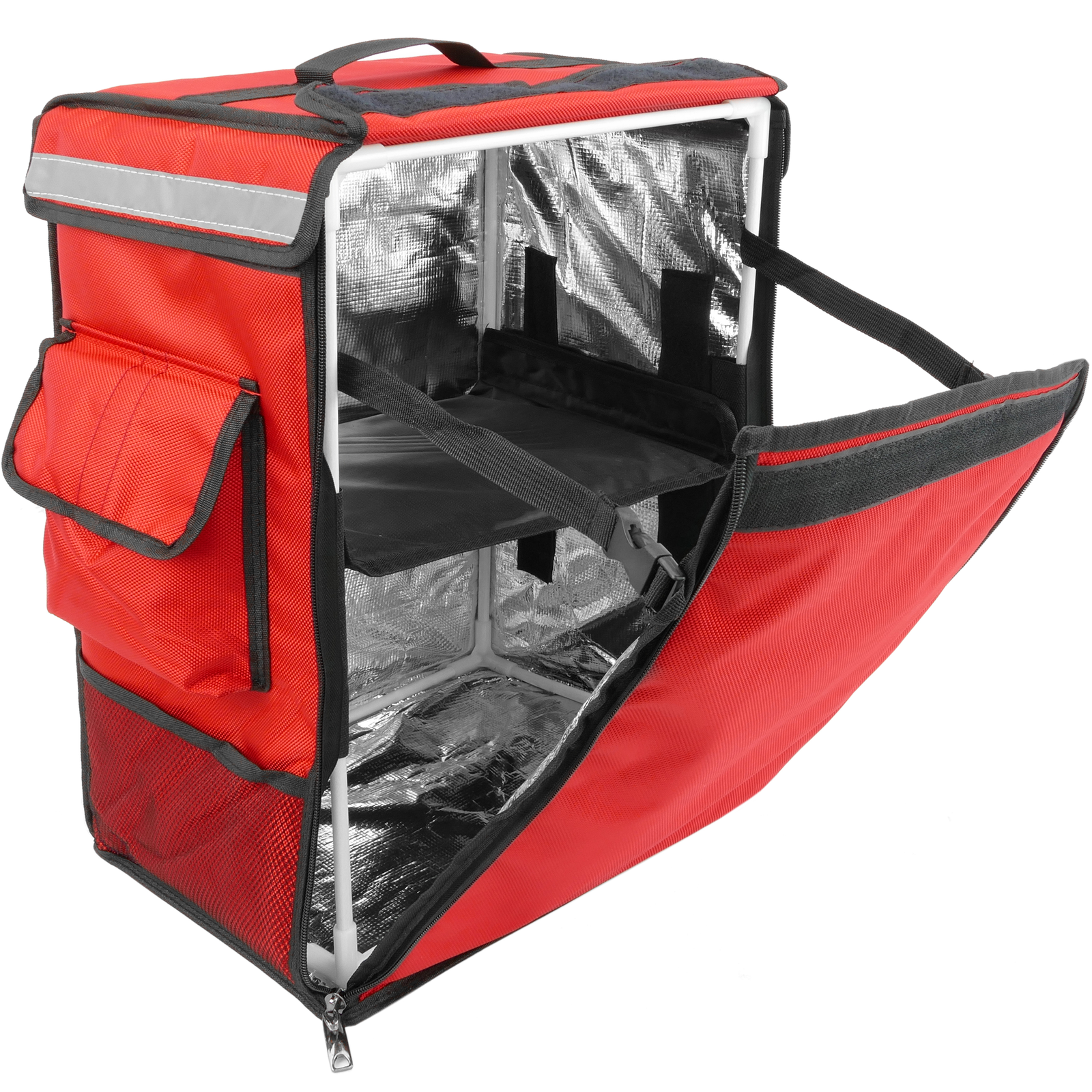 Mochila isotérmica 35 x 49 25 cm roja para comidas al aire libre y entrega de pedidos de en moto bicicleta - Cablematic