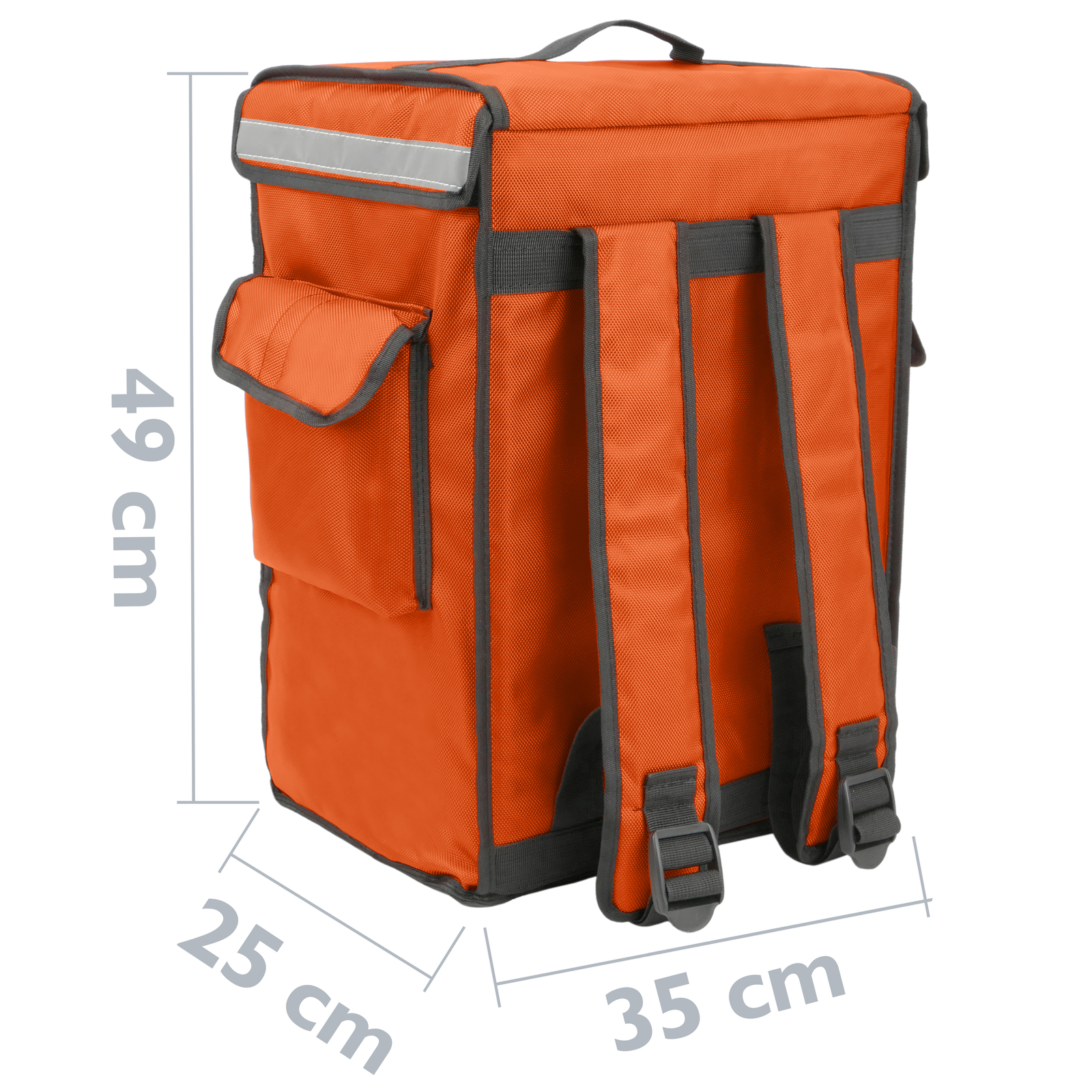 Mochila isotérmica 35 x 49 x 25 cm roja para comidas al aire libre y  entrega de pedidos de comida en moto o bicicleta - Cablematic