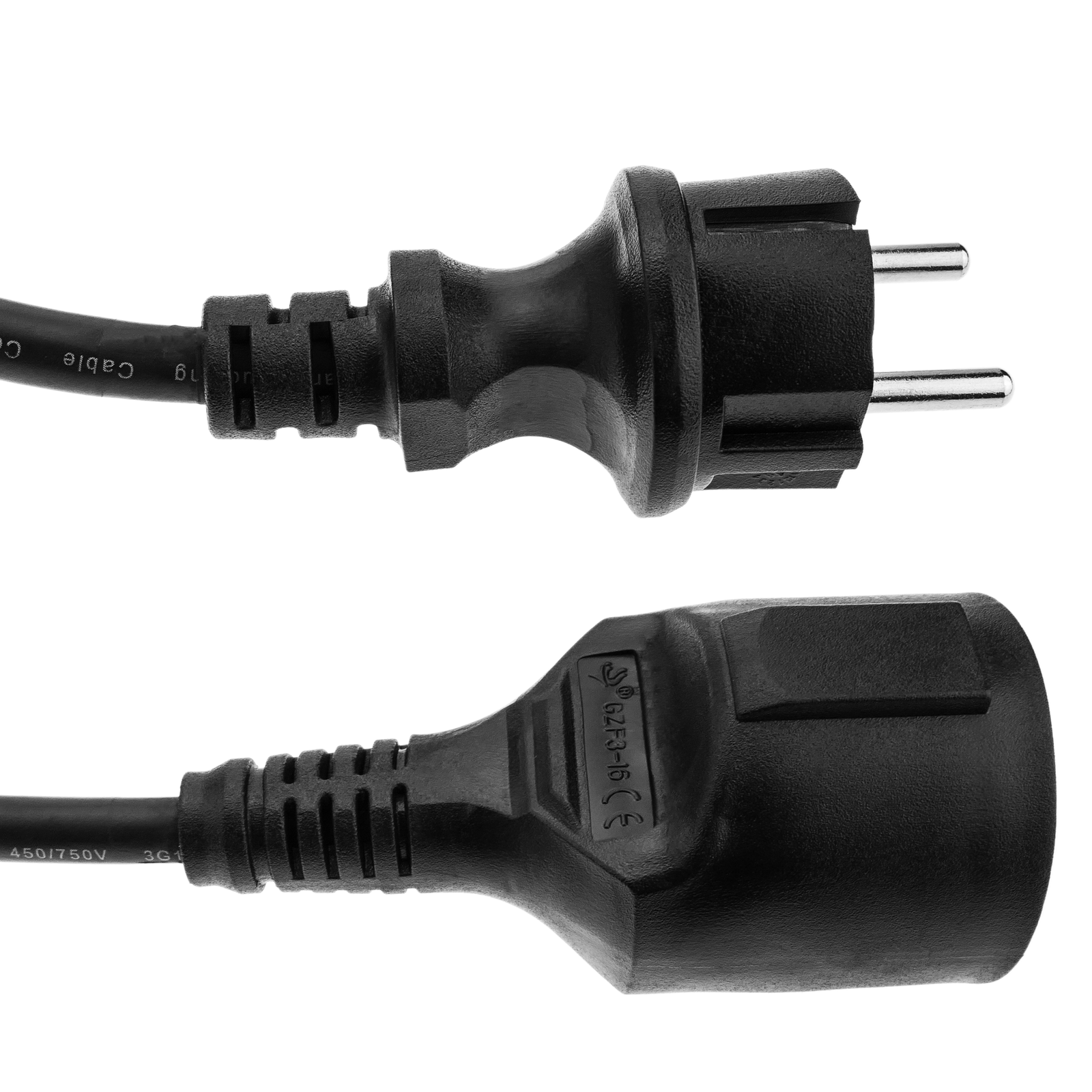 Cable Alargador de Corriente 3GO AL5M/ Schuko Hembra - Schuko Macho/ 5m/  Negro