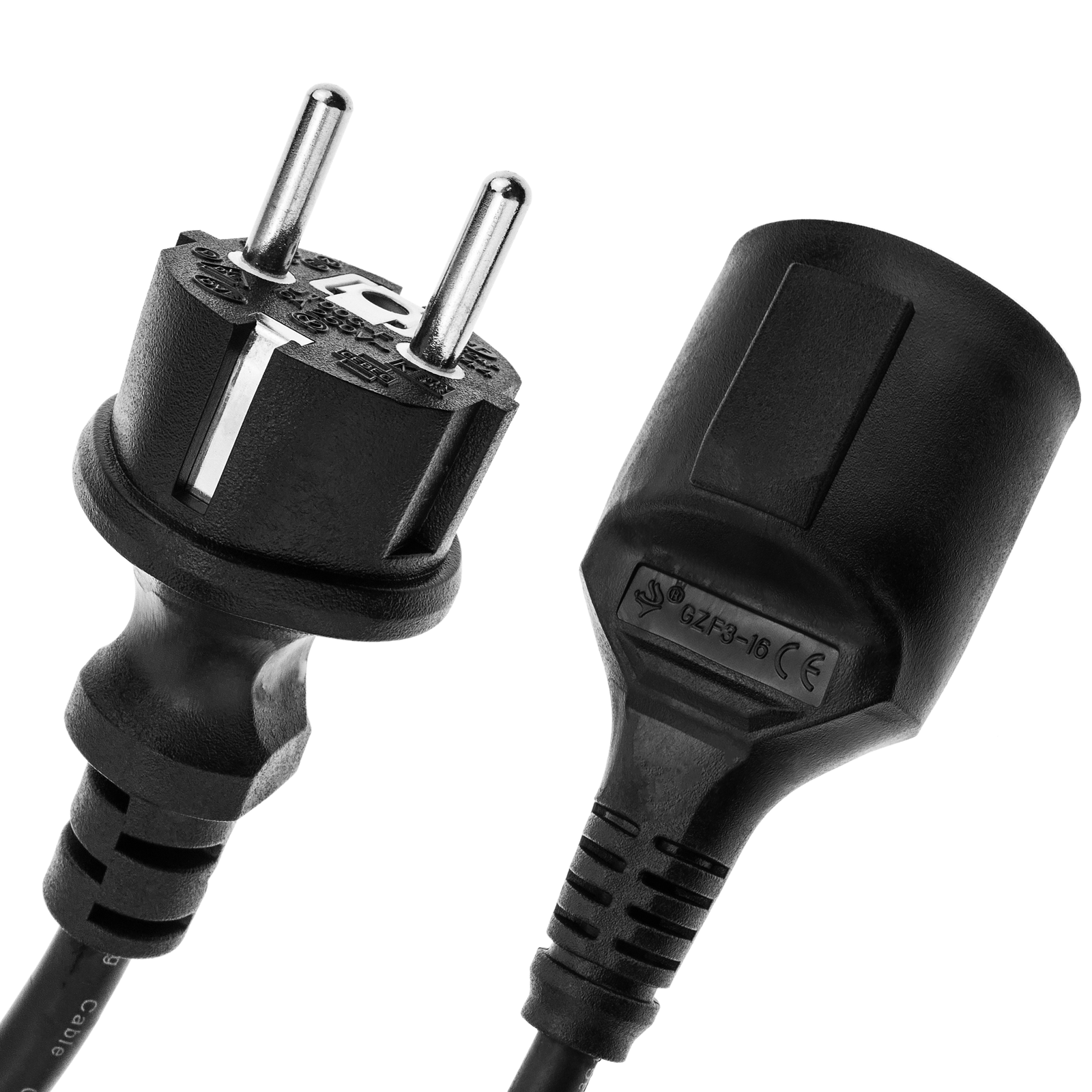 Prolongador de cable eléctrico schuko BeMatik macho a hembra de 3 m blanco  - Cables de corriente - Los mejores precios