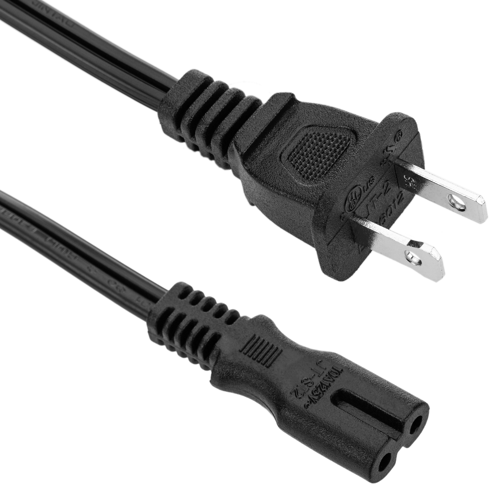 Elektrische kabel US NEMA-1-15P naar IEC-60320-C7 1,8 m zwart - Cablematic