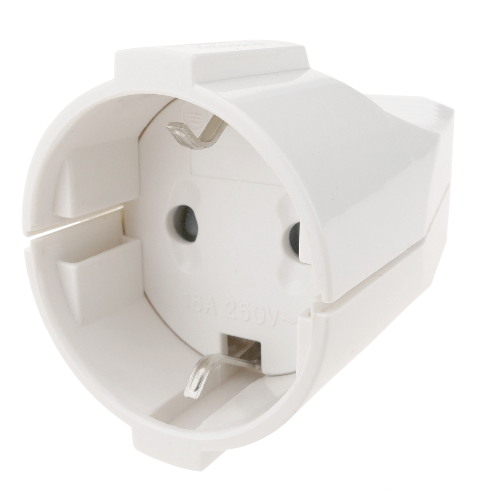 Clavija enchufe bipolar europlug hembra blanco - Cablematic