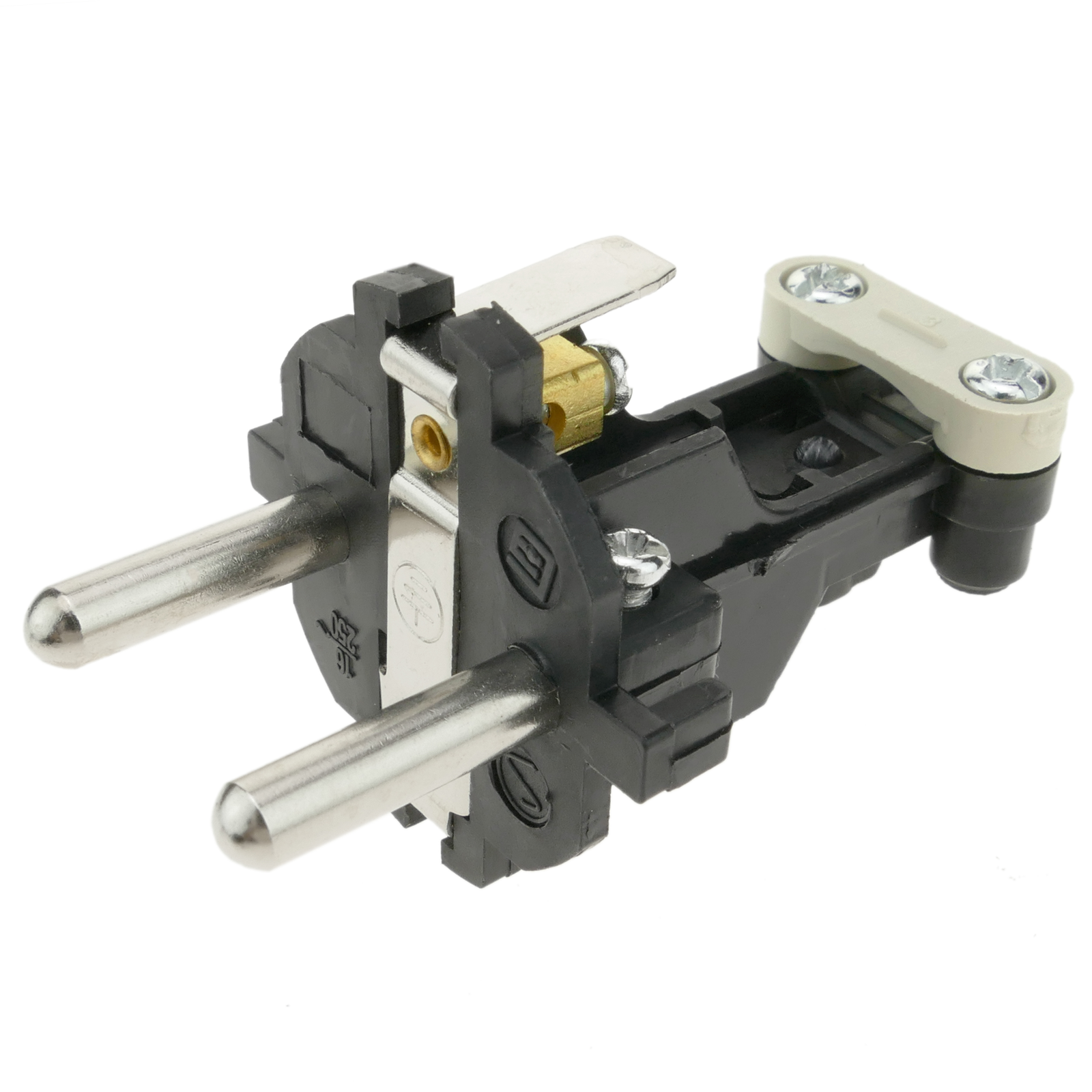 Prise de courant schuko droit mâle IP44 noir - Cablematic