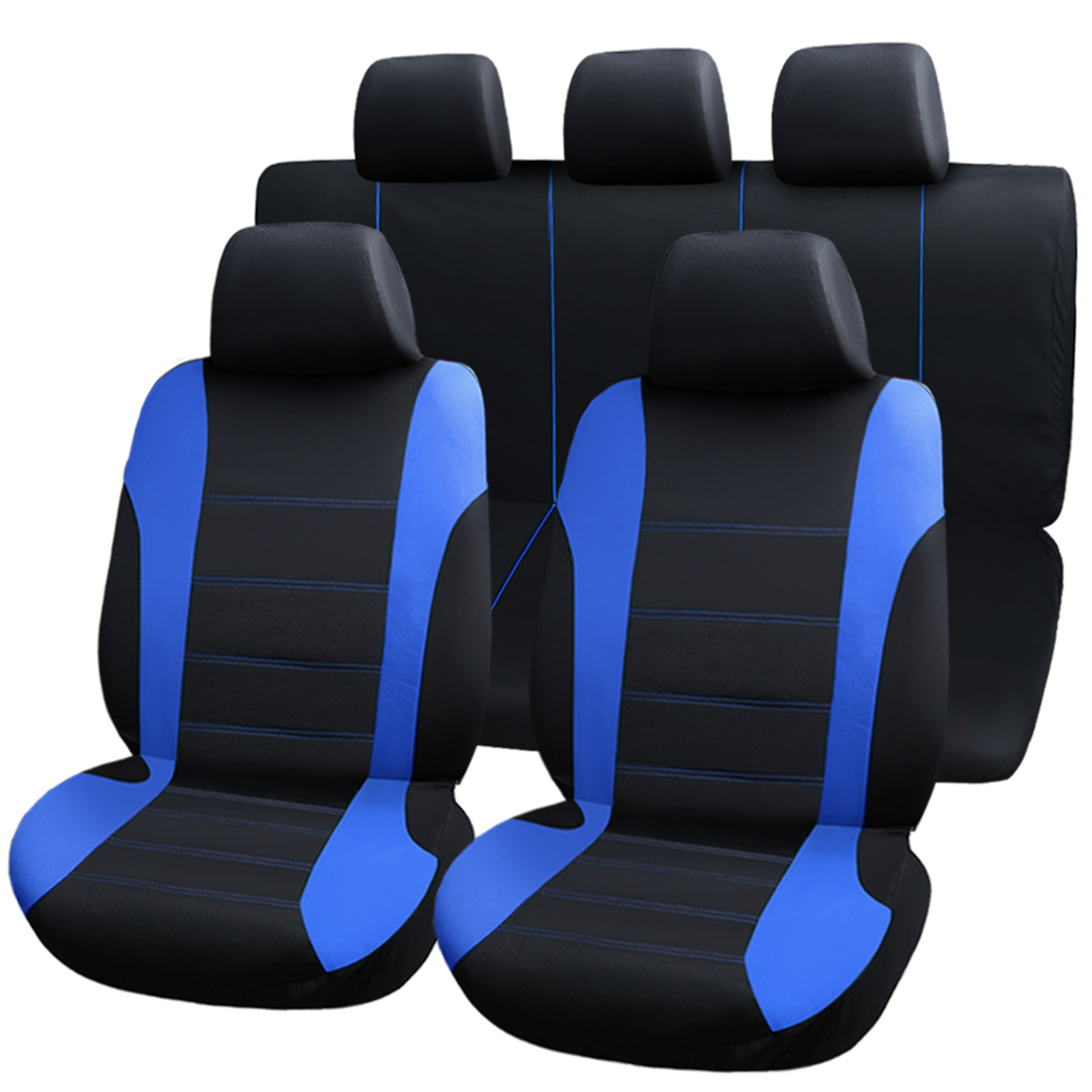 Fundas para Asientos Coche Compatible Híbrido Revestimiento Negro Gris  Claro