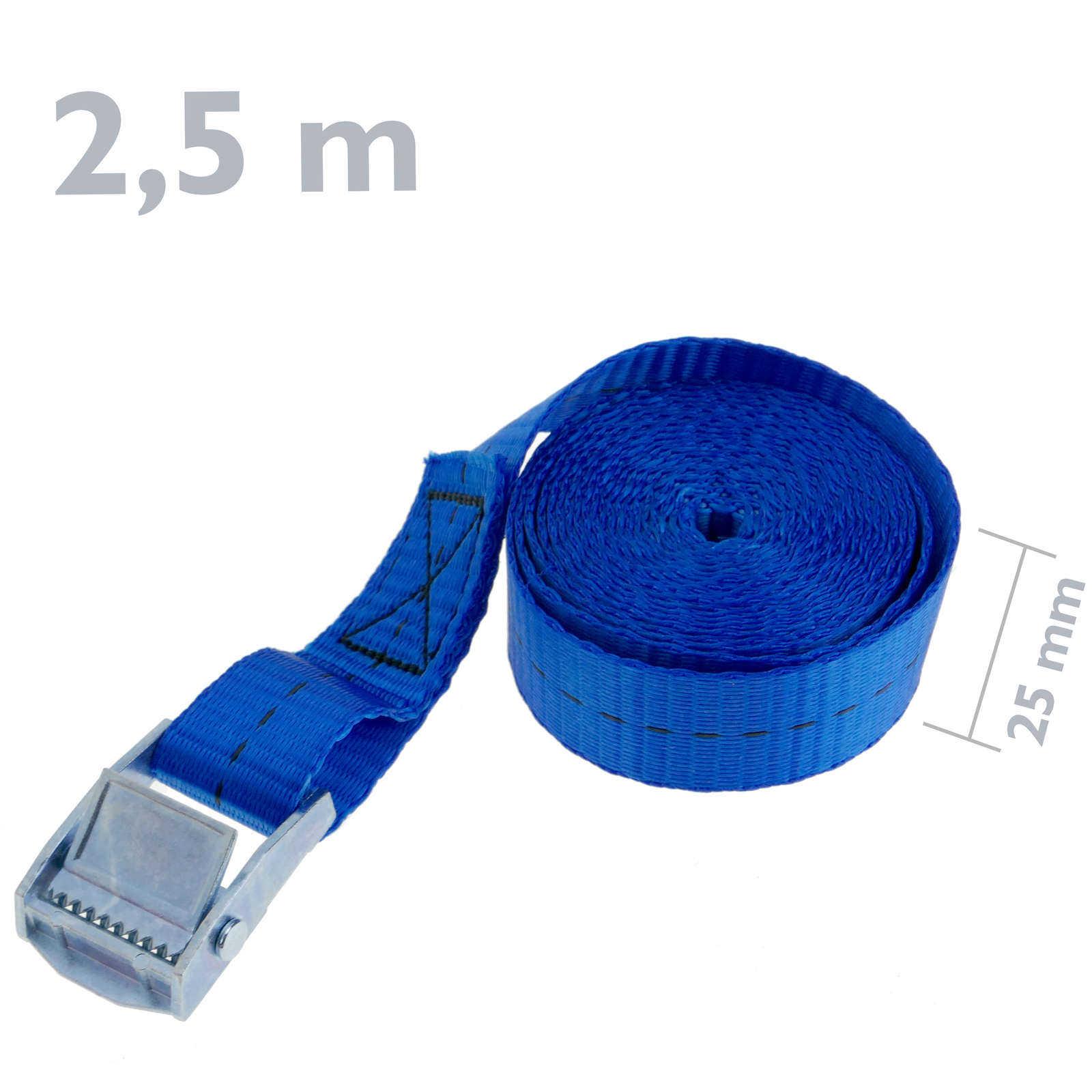 Cinchas de amarre de color azul con hebilla de 4m x 25mm con fuerza de  ruptura de 250 Kg- Pack de 4