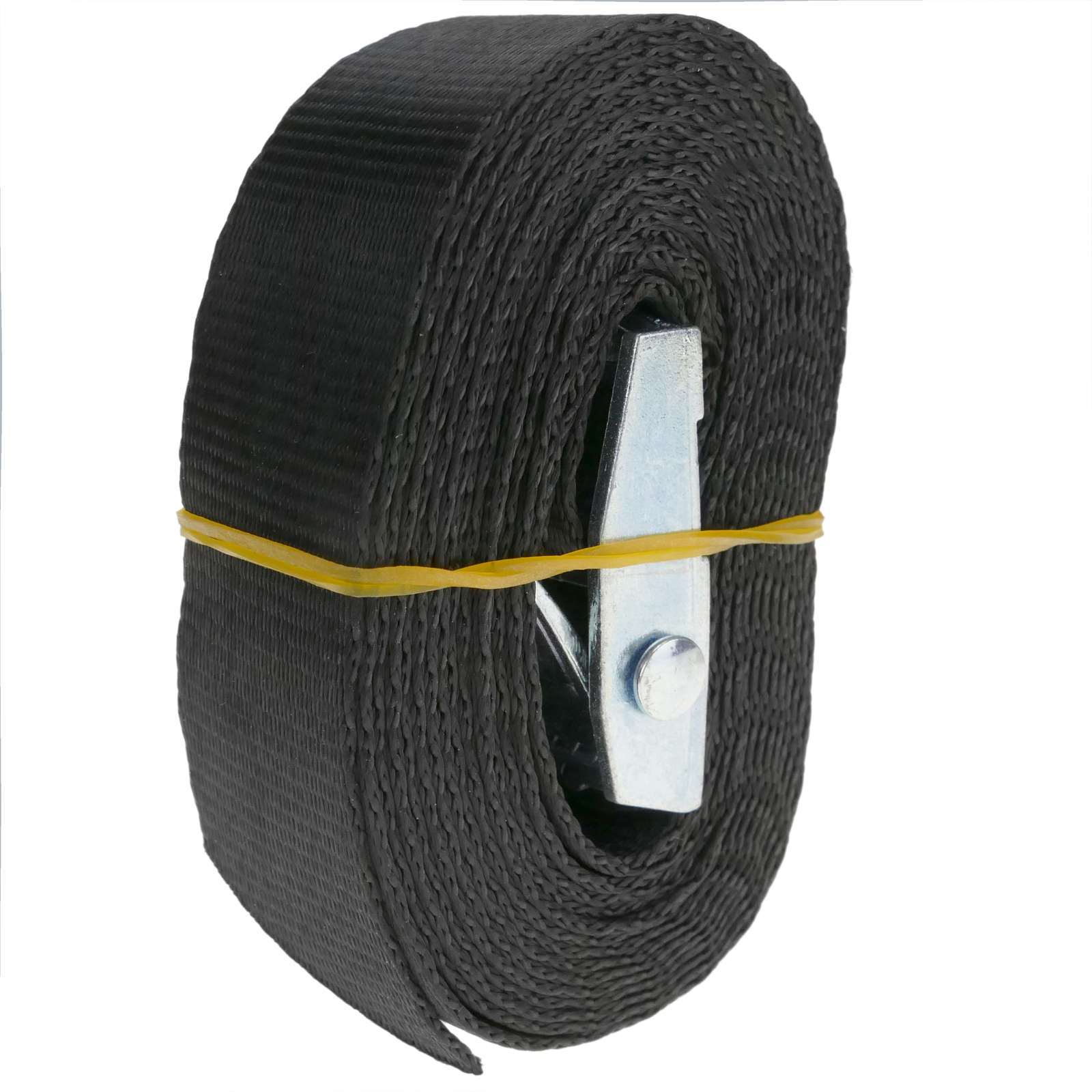 Pack de 4 Cinchas de amarre con trinquete y gancho de 4m x 25mm 600 Kg,  Color negro - Cablematic