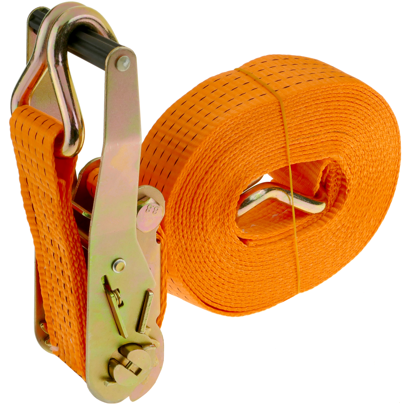 RINGGLO Cinchas De Amarre,2M*50Mm Cinchas De Sujeción con Hebilla De Carga  Ajustable para Equipaje,Naranja