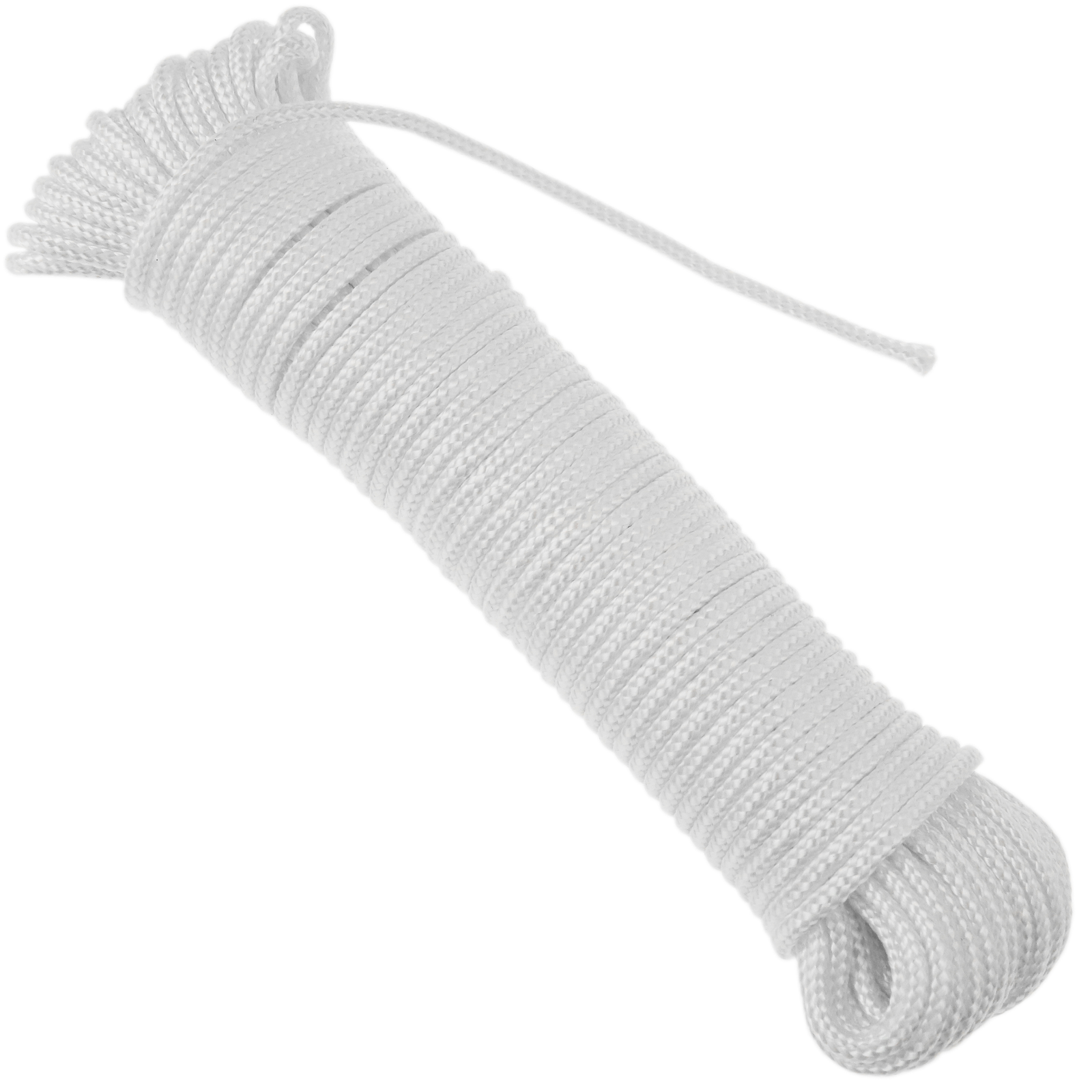 Braided polyester rope 10 m x 3 mm white