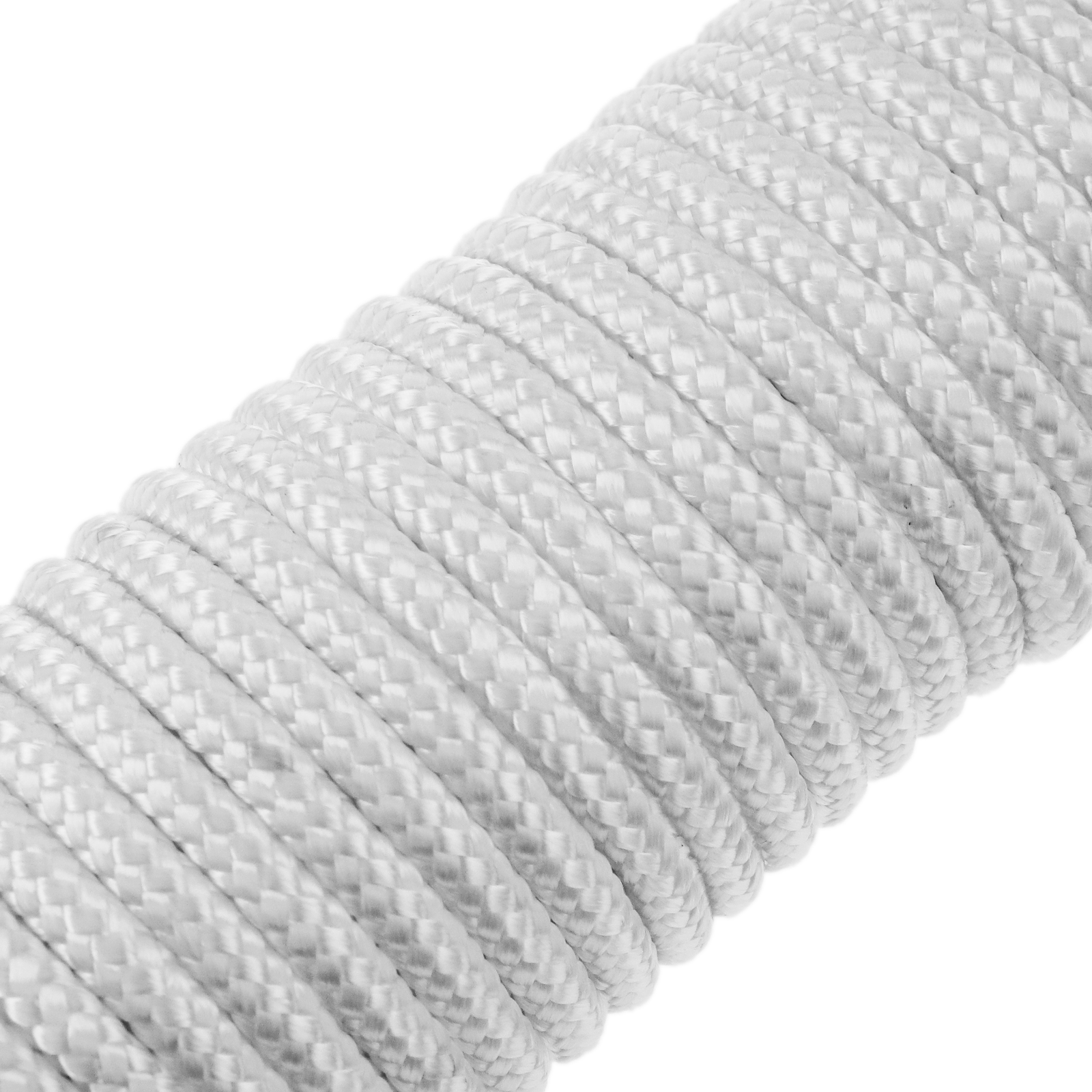 Braided polyester rope 10 m x 6 mm white