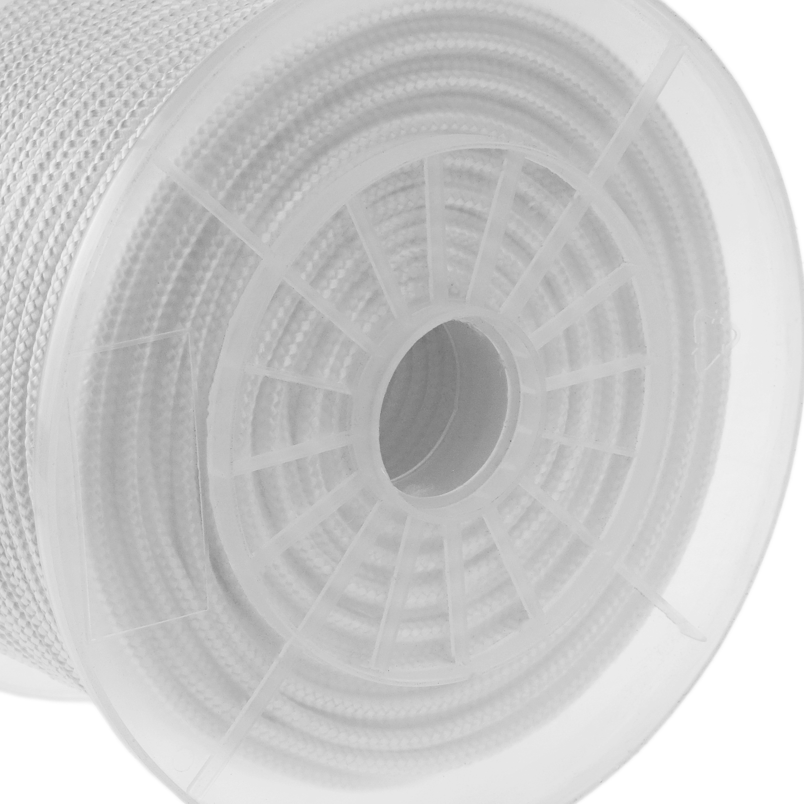 Braided polyester rope 100 m x 6 mm white - Cablematic