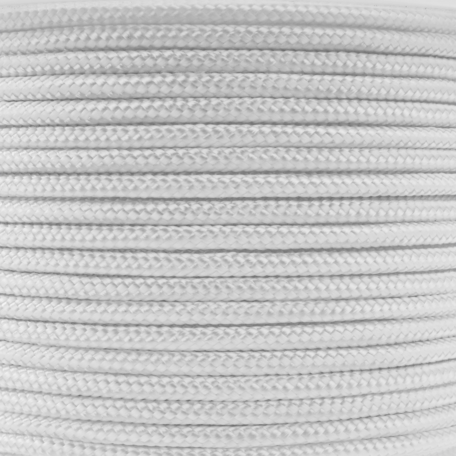 Braided polyester rope 20 m x 6 mm white - Cablematic