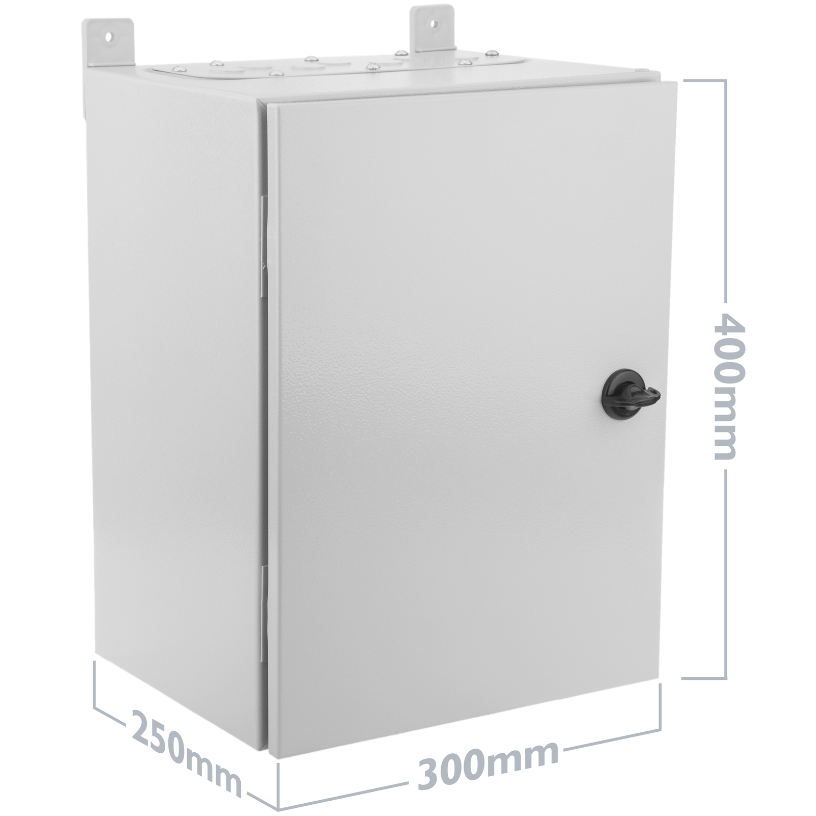 Scatola di distribuzione elettrica in metallo con grado di protezione IP65  per fissaggio a palo 200 x 300 x 200 mm - Cablematic