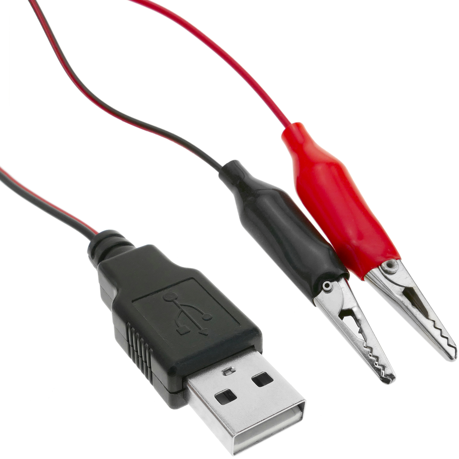 Câble d'alimentation 5V USB type A mâle pour pinces crocodile d'1 m -  Cablematic
