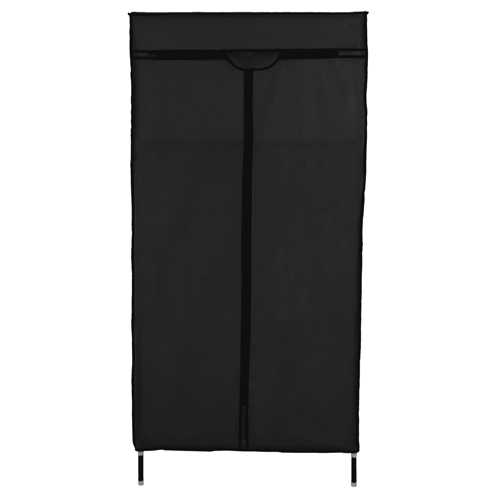 Armario de tela con cremallera negro 148x70x45 cm